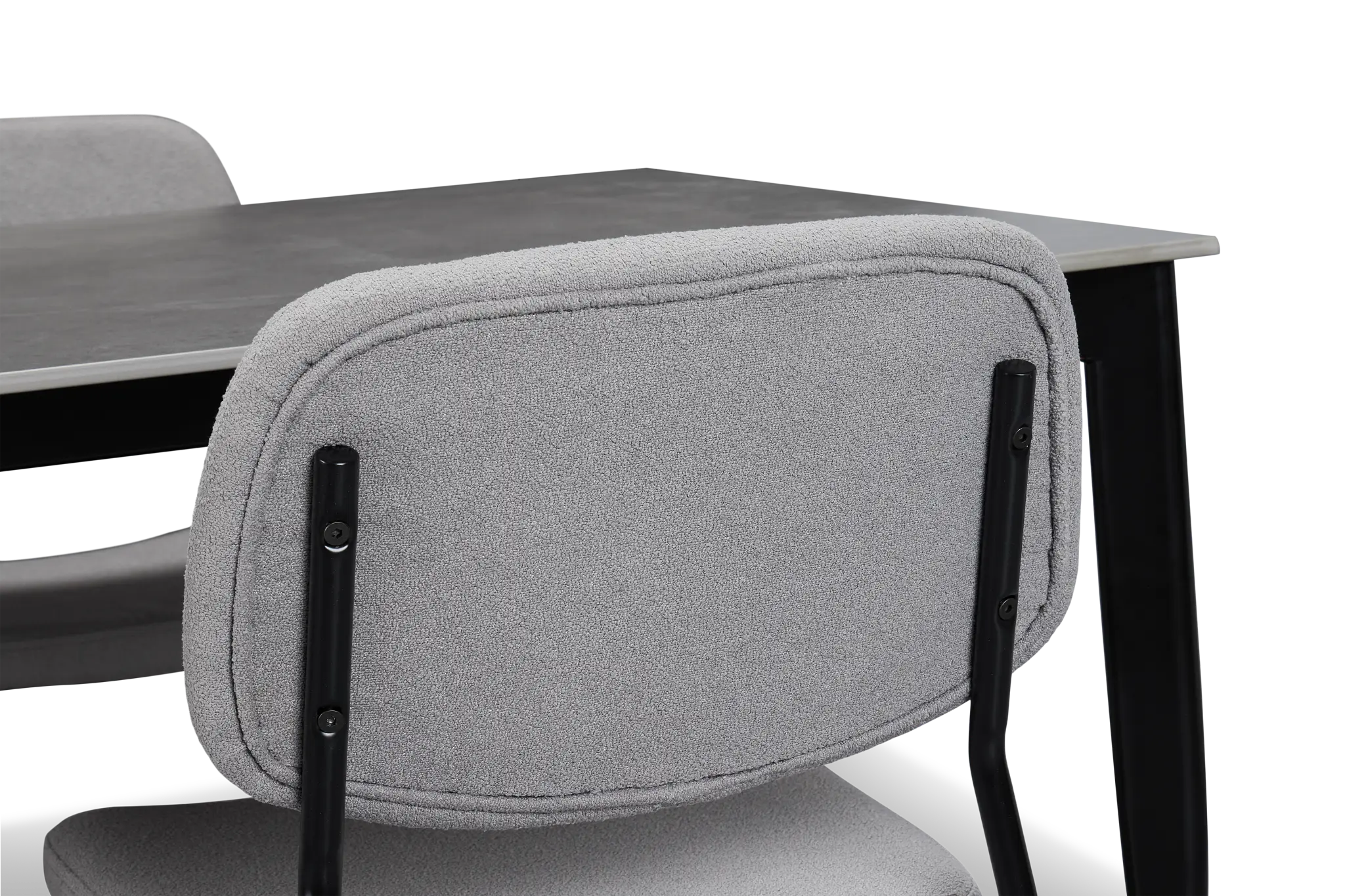Andover Gray Rect Table & 4 Gray Upholstered Chairs Andover Gray Rect Table & 4 Gray Upholstered Chairs