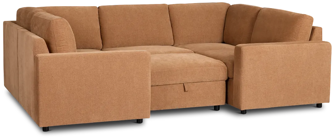 Addie Brown Fabric 6-piece Pit Storage Sectional