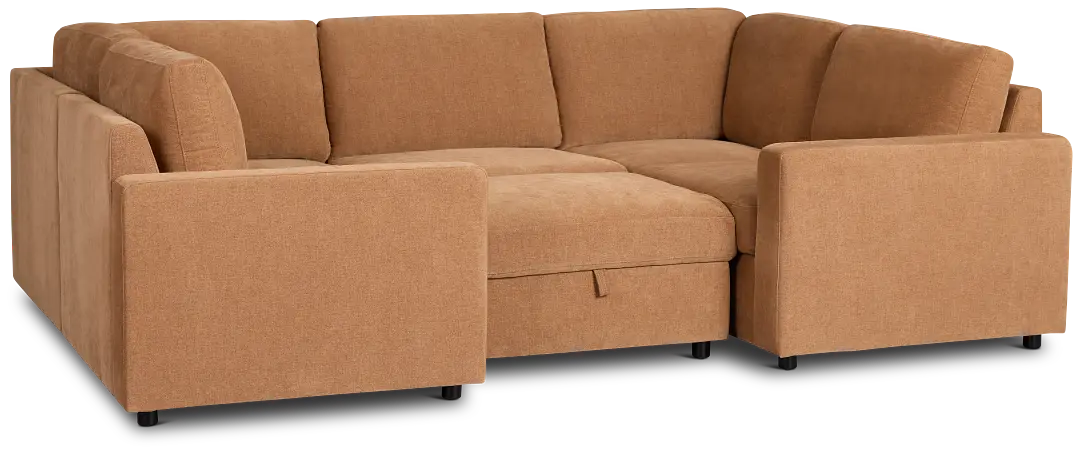 Addie Brown Fabric 6-piece Pit Storage Sectional Addie Brown Fabric 6-piece Pit Storage Sectional