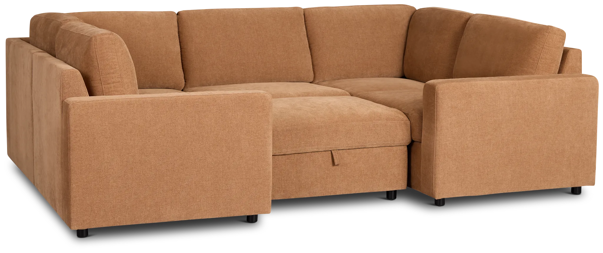Addie Brown Fabric 6-piece Pit Storage Sectional