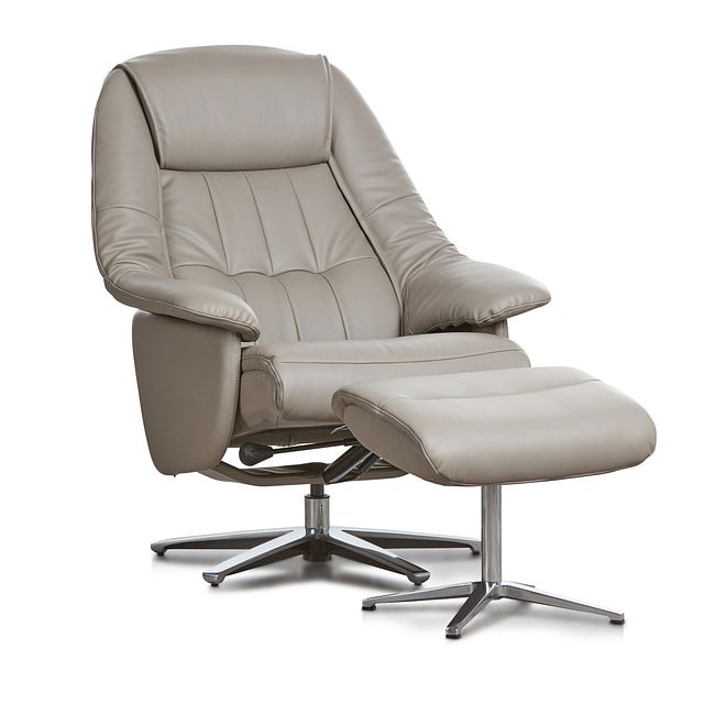 Jones Gray Micro Recliner & Ottoman