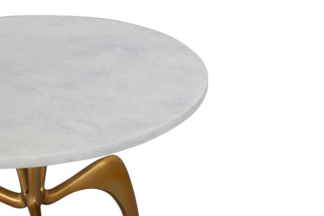 Zoe Gold Marble Accent Table