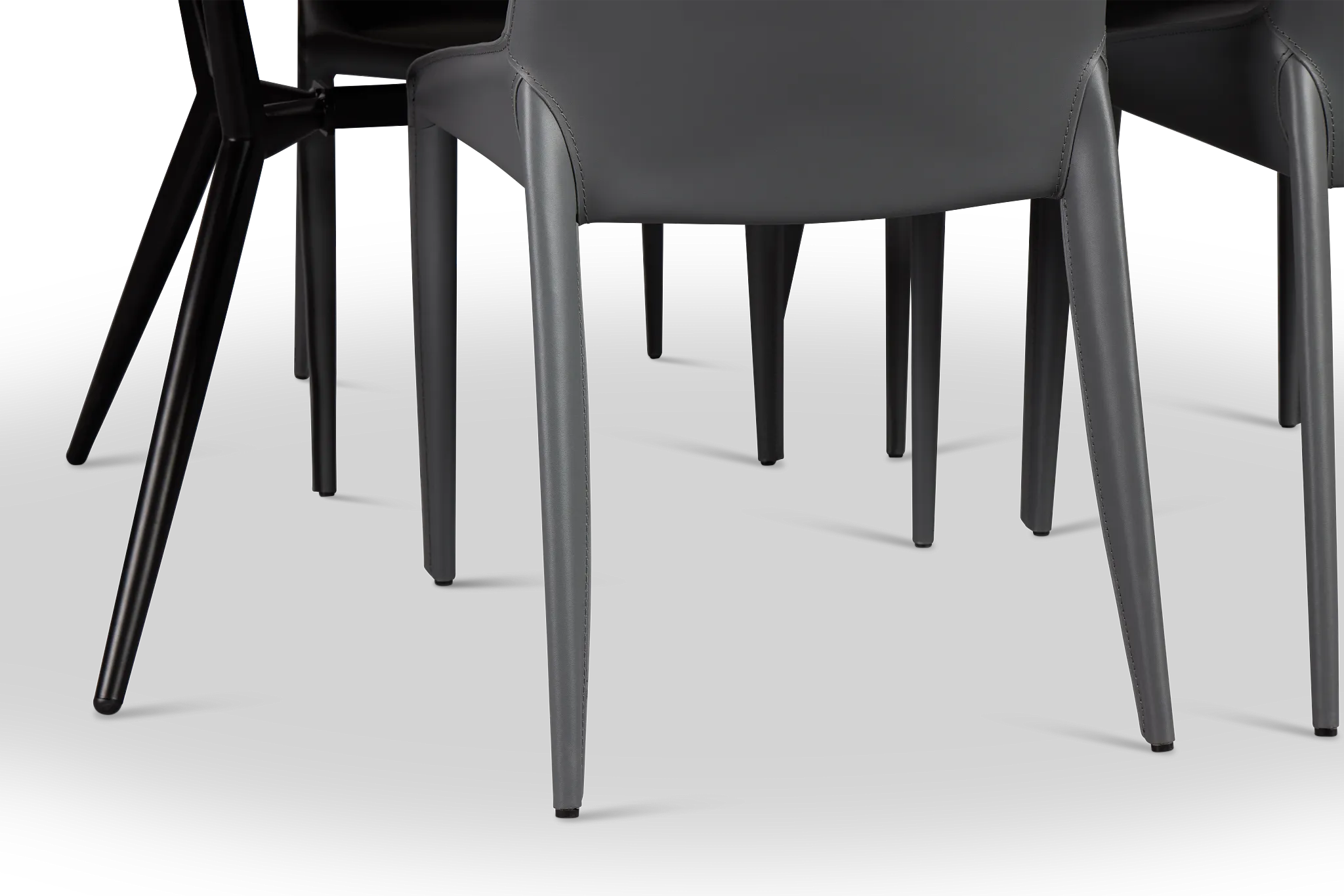 Margo Two-tone Rect Table & 4 Gray Upholstered Chairs