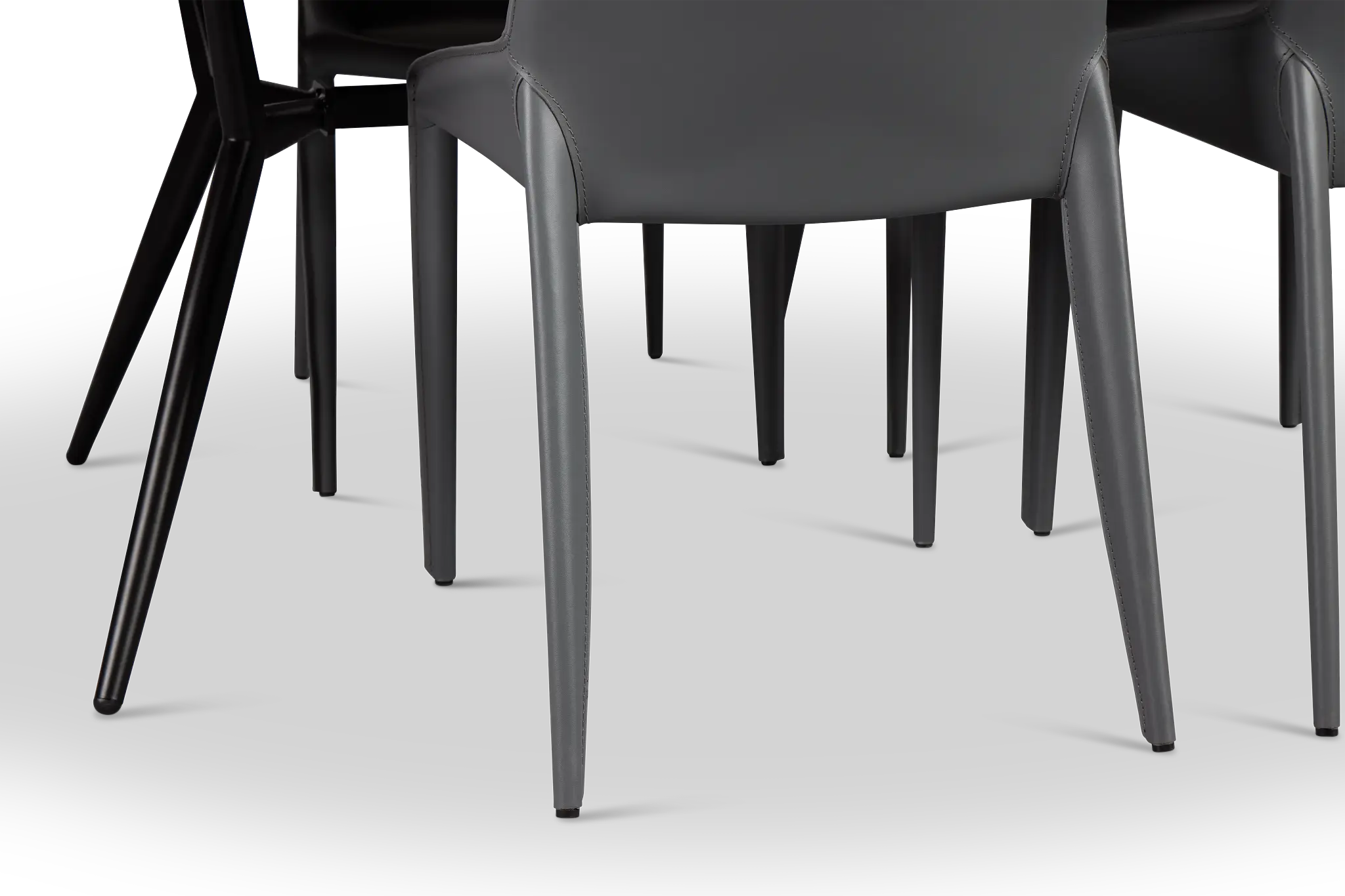 Margo Two-tone Rect Table & 4 Gray Upholstered Chairs Margo Two-tone Rect Table & 4 Gray Upholstered Chairs