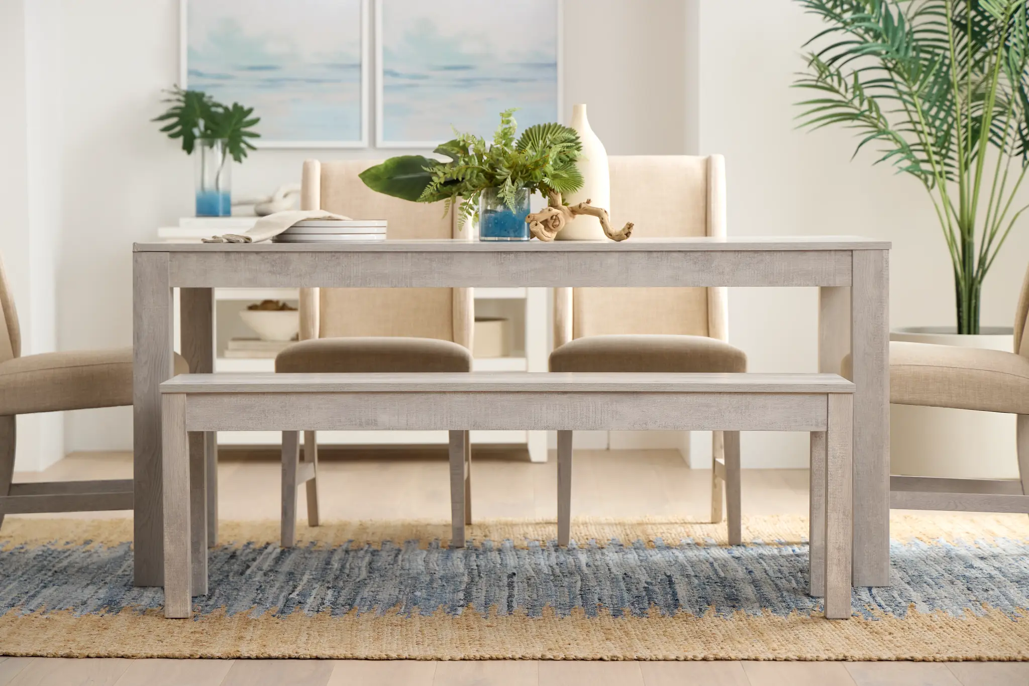 Delray White Dining Bench Delray White Dining Bench