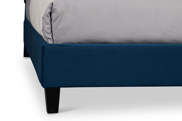 Lucy Dark Blue Uph Platform Bed
