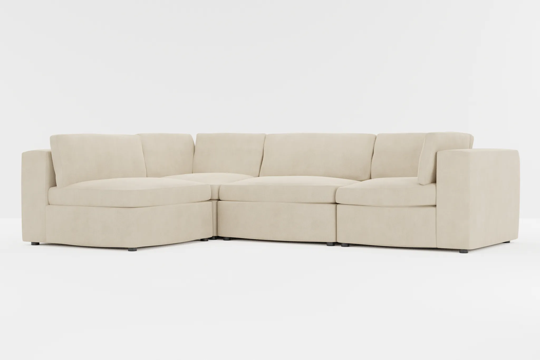 Destin Peyton Beige Fabric 4-piece Modular Sectional