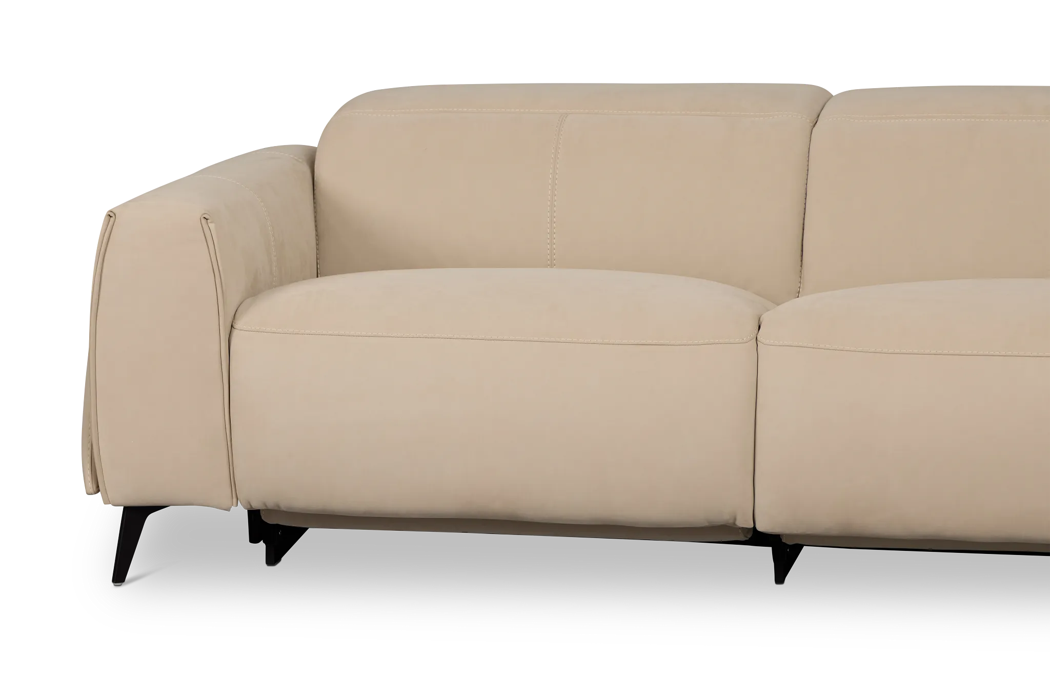 Reyna Beige Micro Power Reclining Loveseat