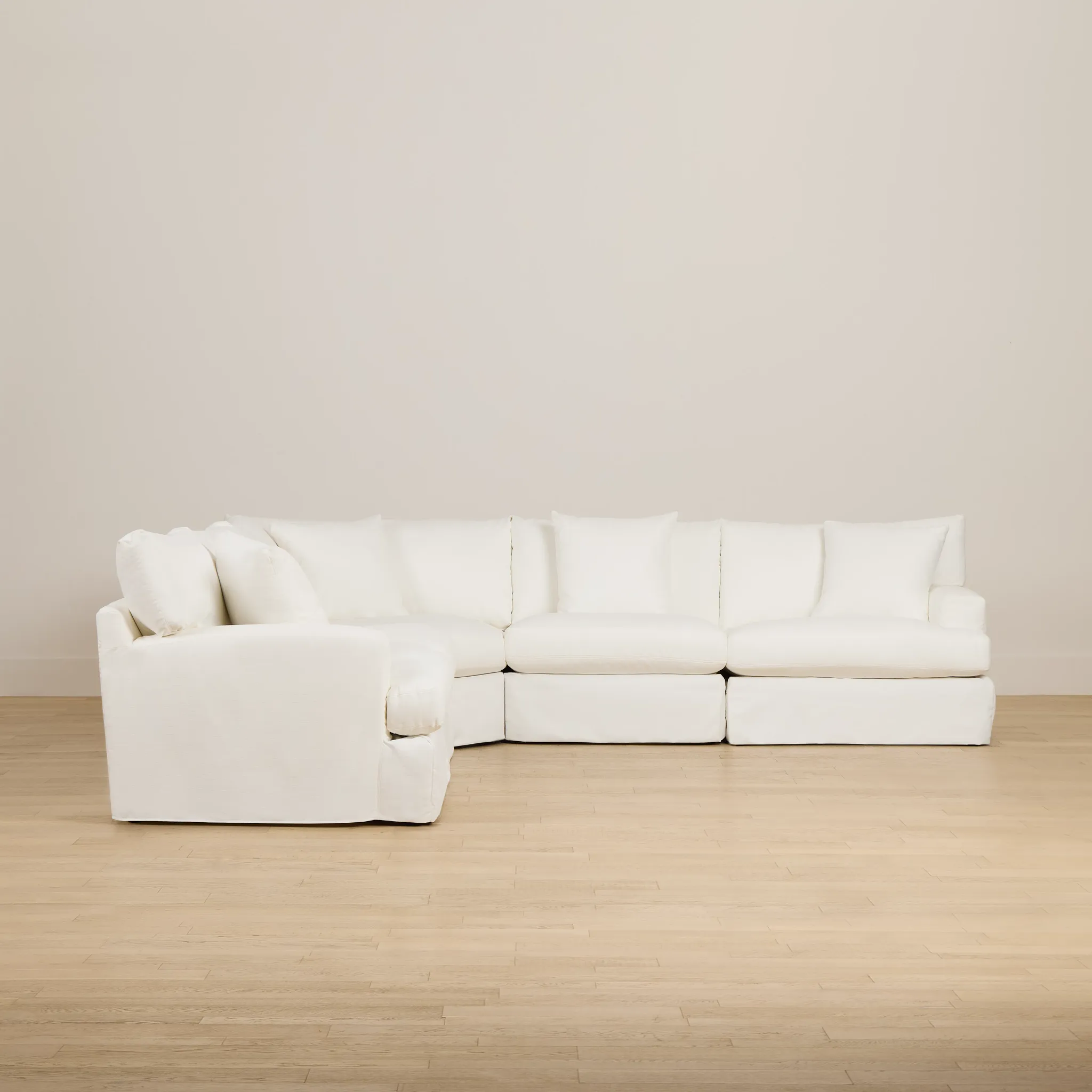 Marren White Fabric Large Two-arm Sectional