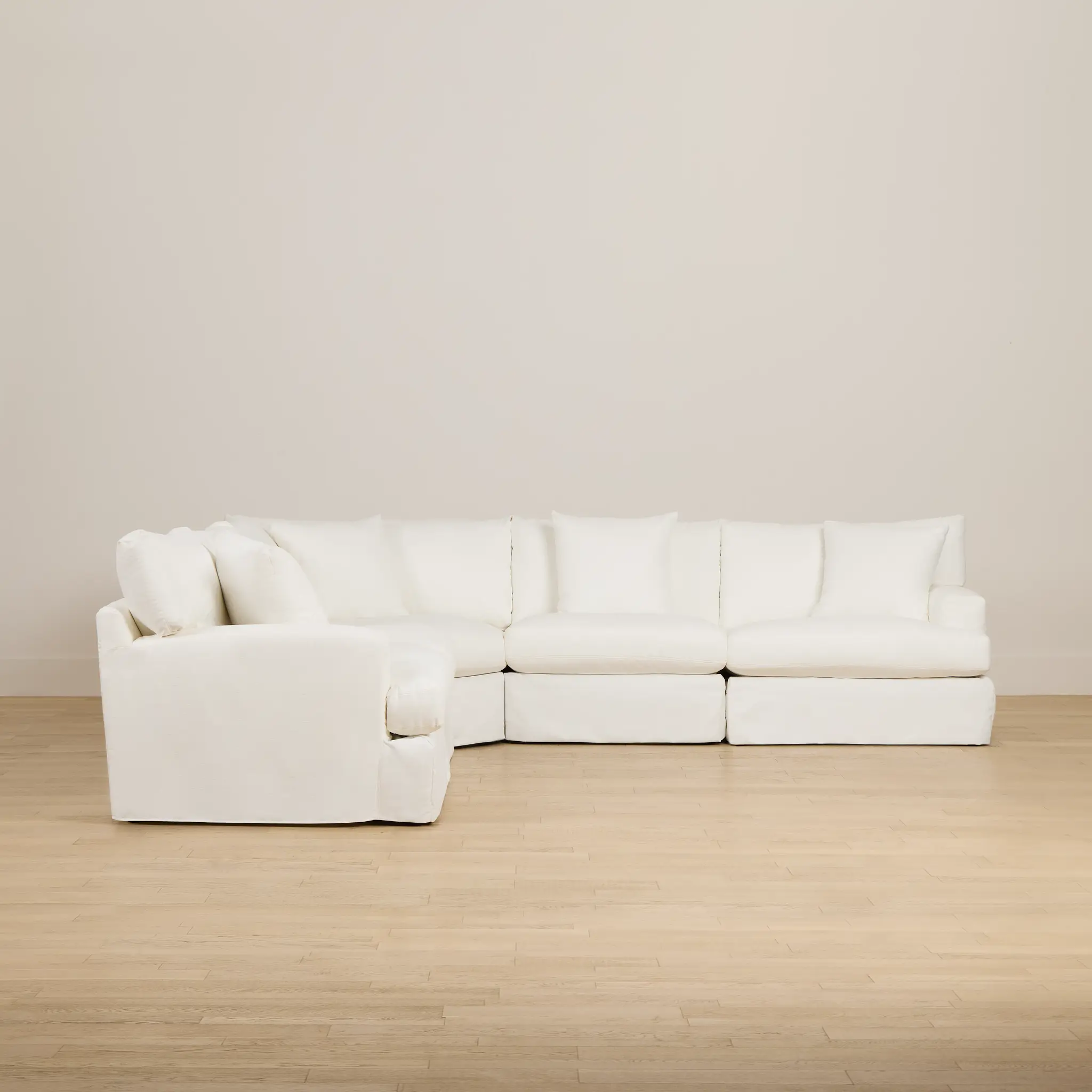 Marren White Fabric Large Two-arm Sectional Marren White Fabric Large Two-arm Sectional