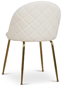 Capri White Micro Upholstered Side Chair W/ Gold Legs