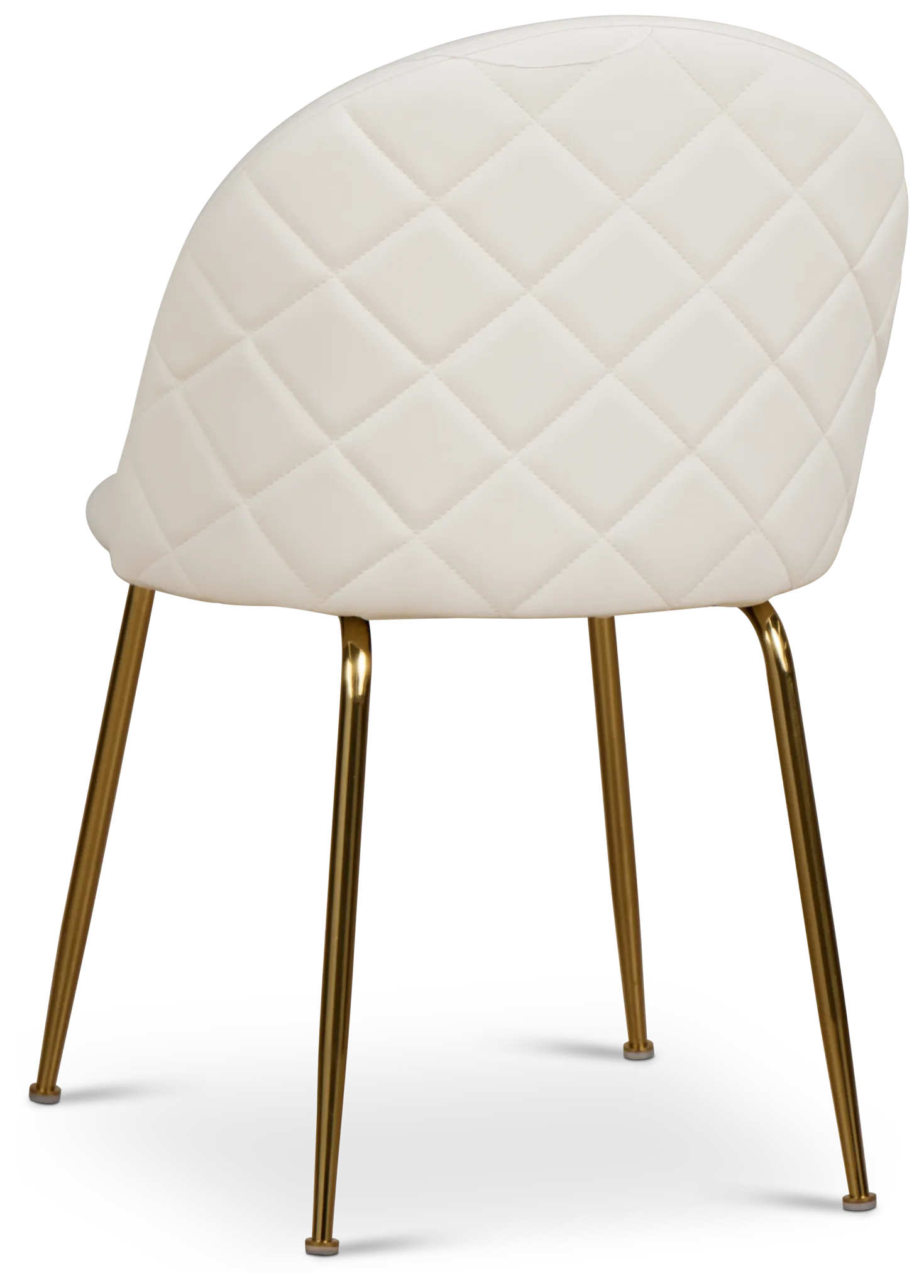 Capri White Micro Upholstered Side Chair W/ Gold Legs