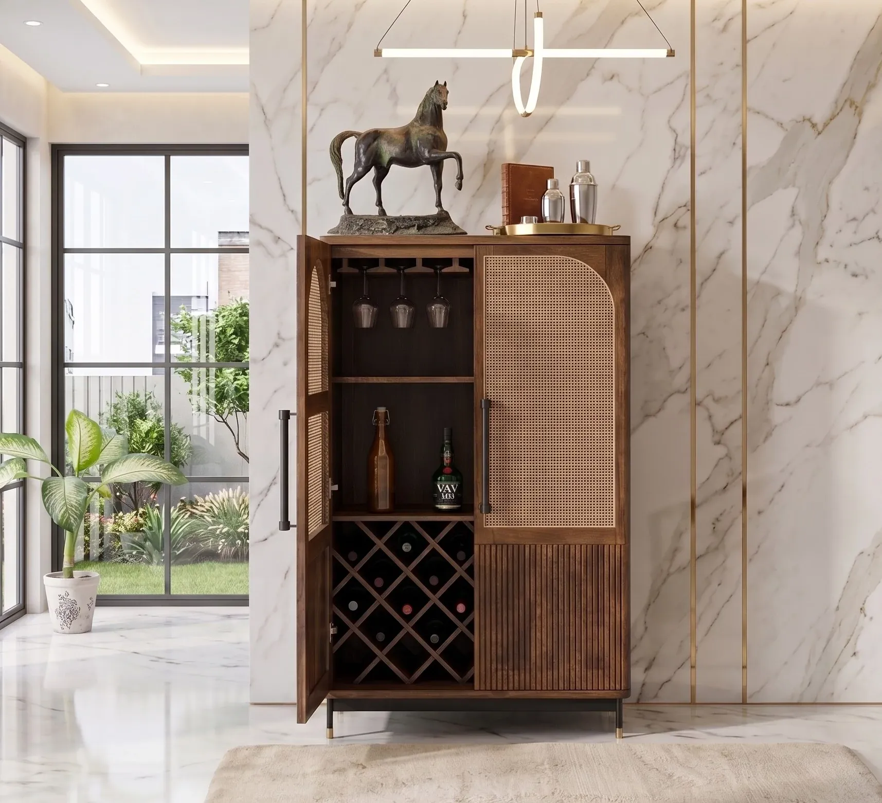 Ronda Mid Tone Bar Cabinet