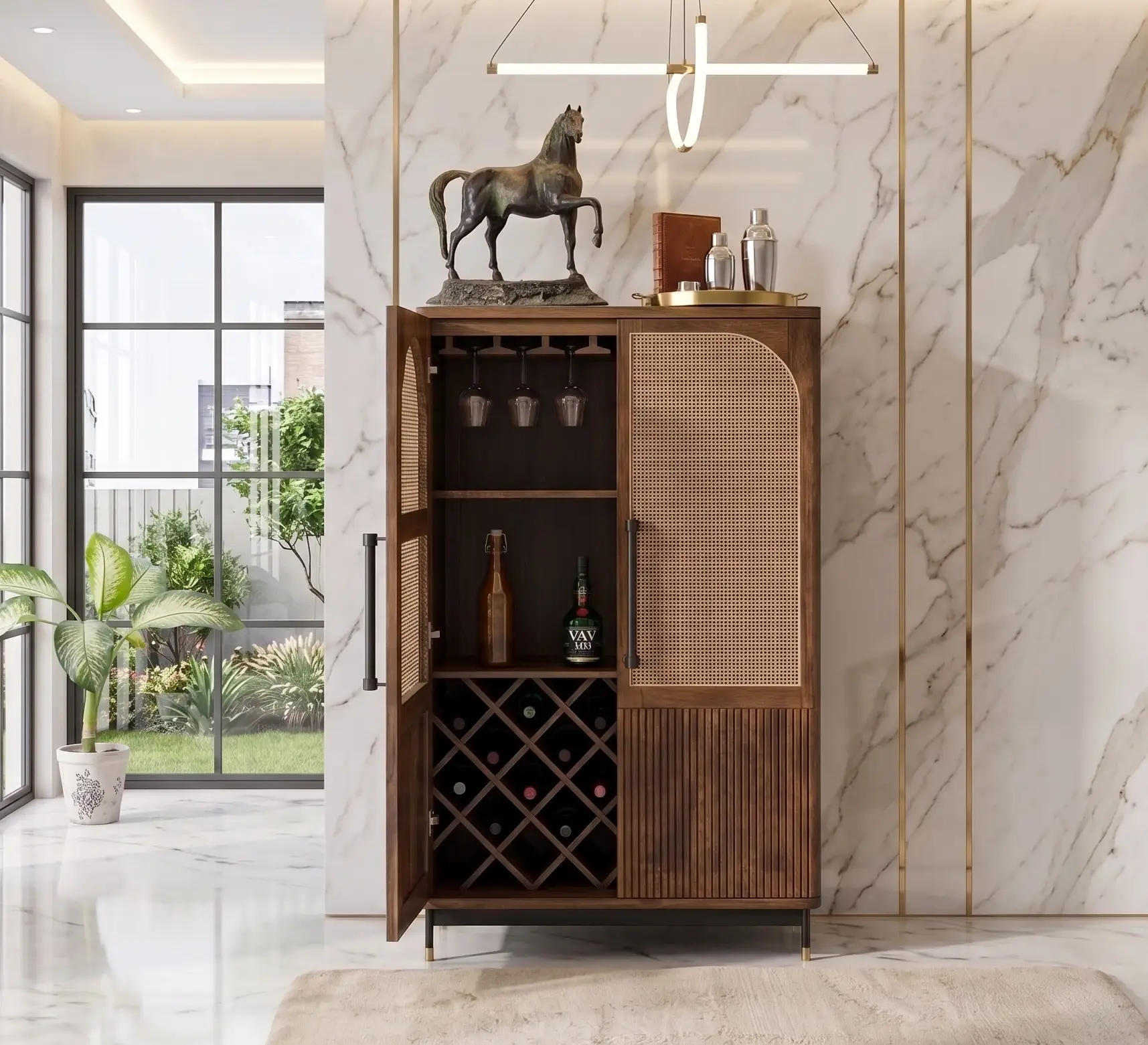 Ronda Mid Tone Bar Cabinet Ronda Mid Tone Bar Cabinet