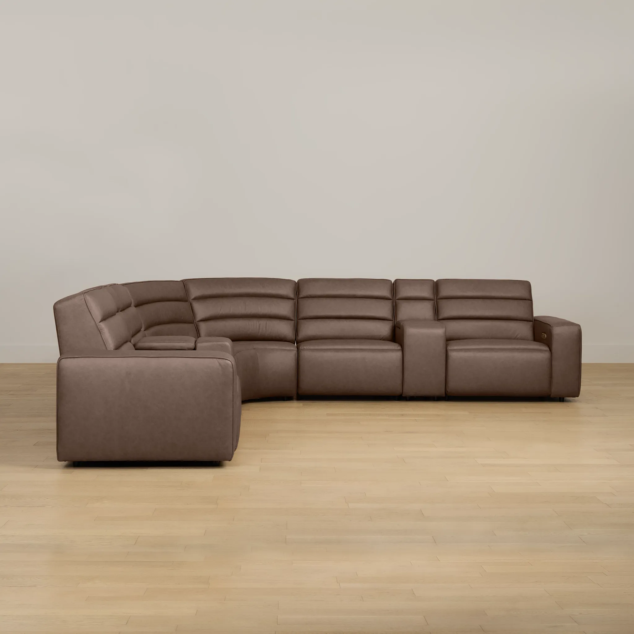 Sawyer Dark Brown Micro Large Triple Power Reclining Two-arm Sectional