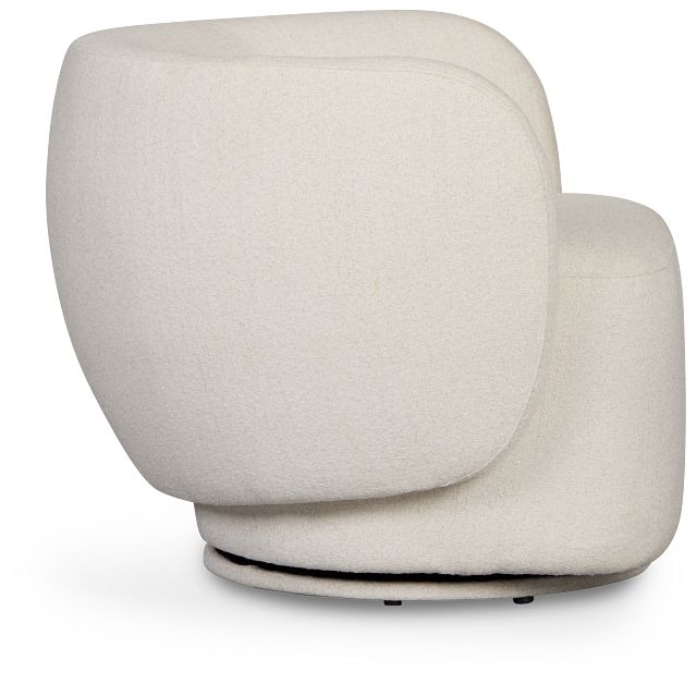 Celeste Light Beige Fabric Swivel Accent Chair