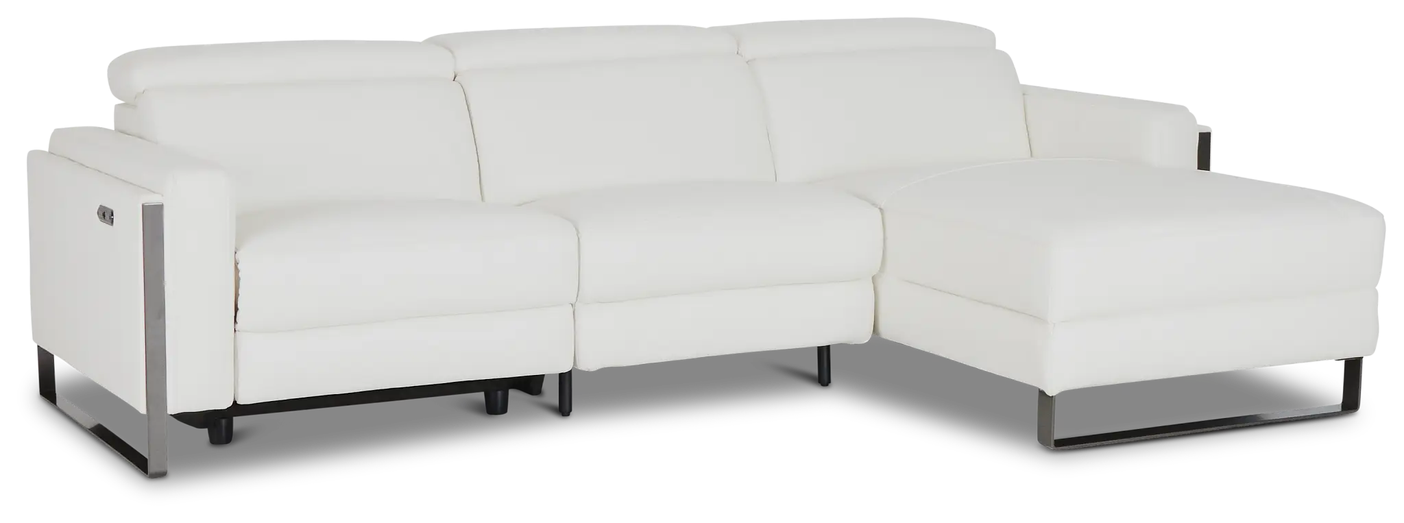 Atlas White Lthr/vinyl Right Chaise Power Reclining Sectional Atlas White Lthr/vinyl Right Chaise Power Reclining Sectional