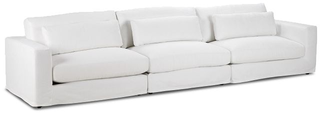 Cozumel White Fabric 3 Piece Modular Sofa (1)