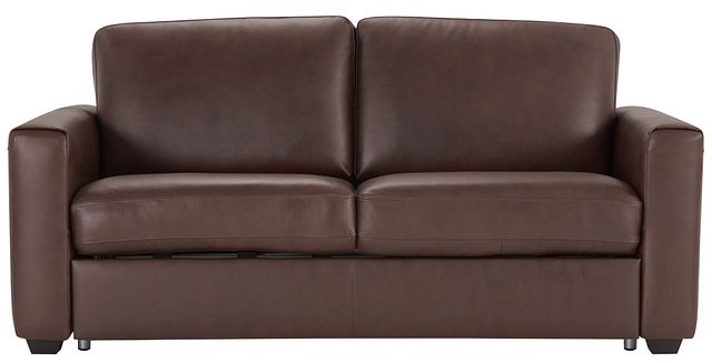 Lane Medium Brown Lthr/vinyl Memory Foam Sleeper