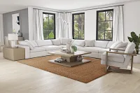 Nixon White Fabric 6-piece Modular Sectional