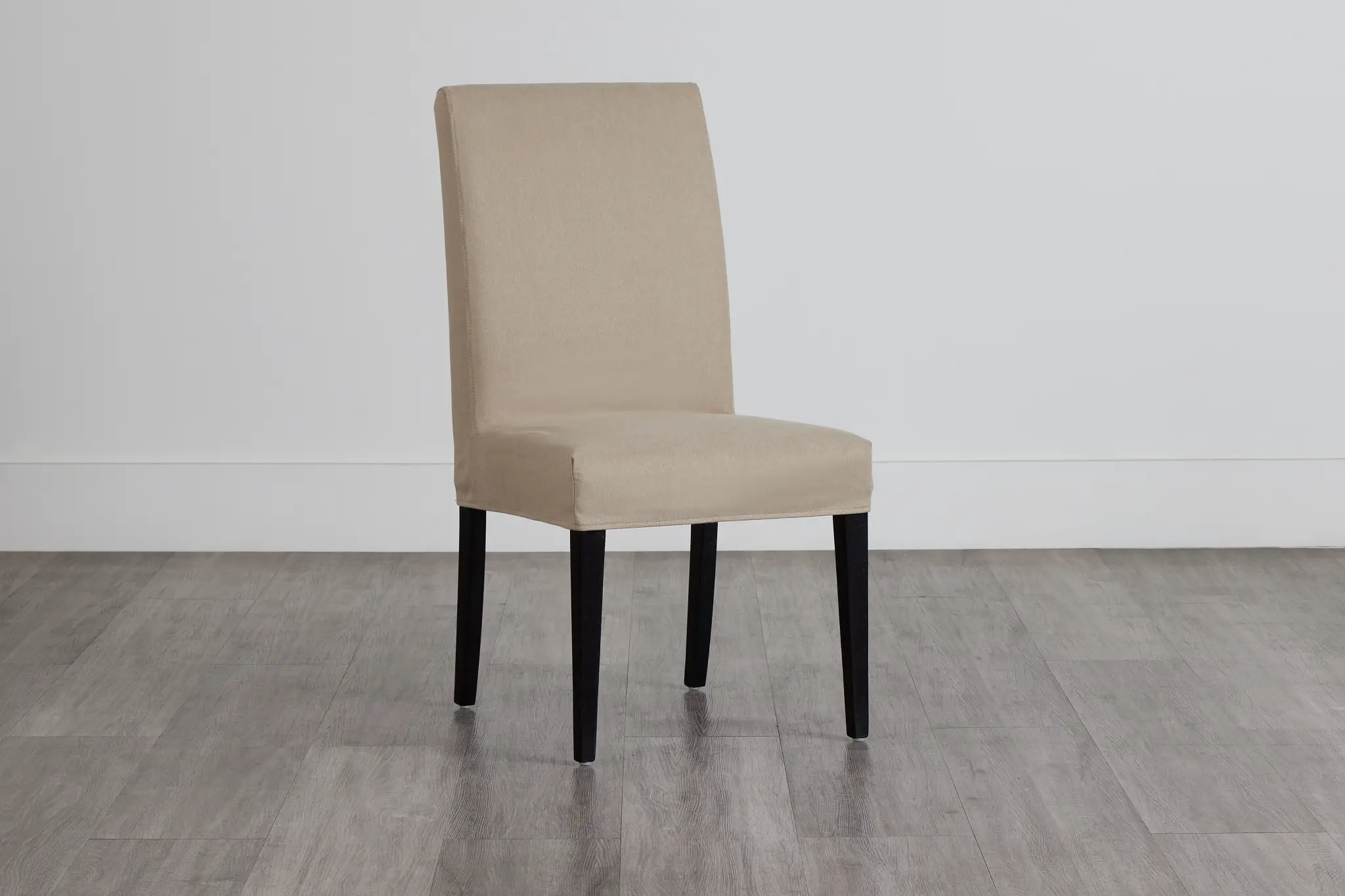 Destination Beige Short Slipcover Chair With Dark-tone Leg Destination Beige Short Slipcover Chair With Dark-tone Leg