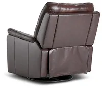Owen Brown Leather Swivel Glider Recliner
