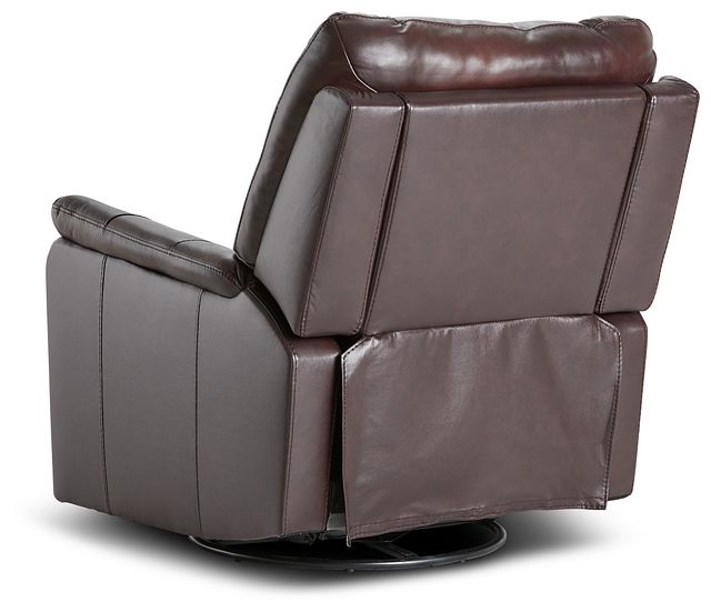 Owen Brown Leather Swivel Glider Recliner