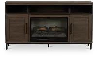 Brandon Mid Tone 60" Tv Stand With Fireplace Insert