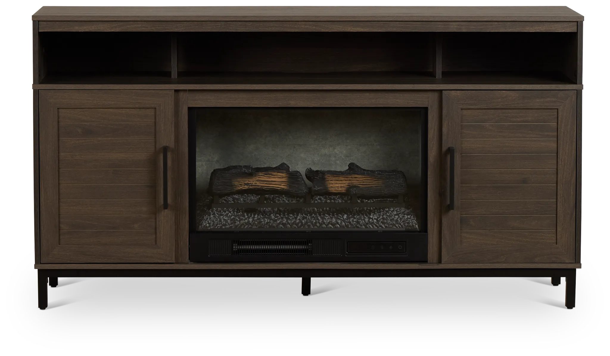 Brandon Mid Tone 60" Tv Stand With Fireplace Insert