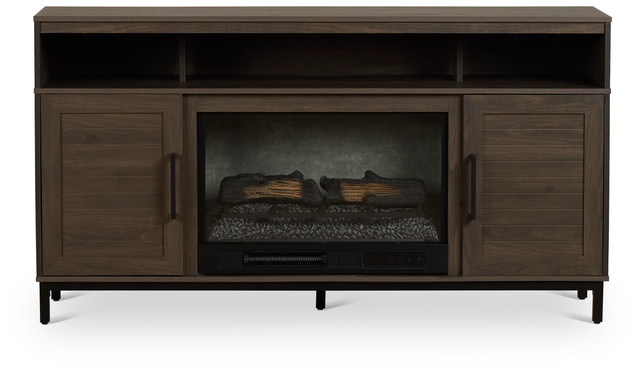 Brandon Mid Tone 60" Tv Stand With Fireplace Insert Brandon Mid Tone 60" Tv Stand With Fireplace Insert