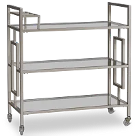 Ezra Silver Chrome Bar Cart