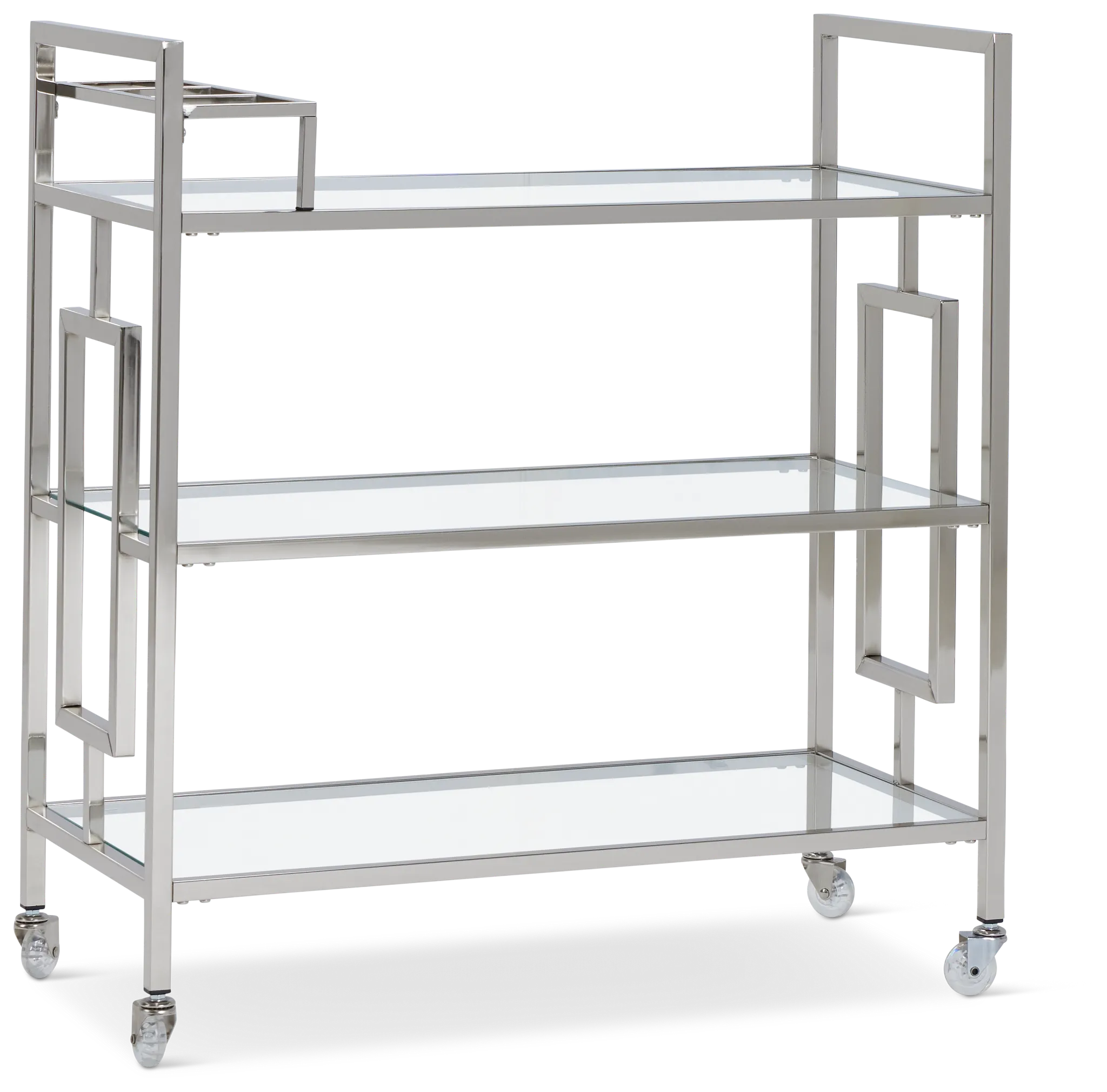 Ezra Silver Chrome Bar Cart