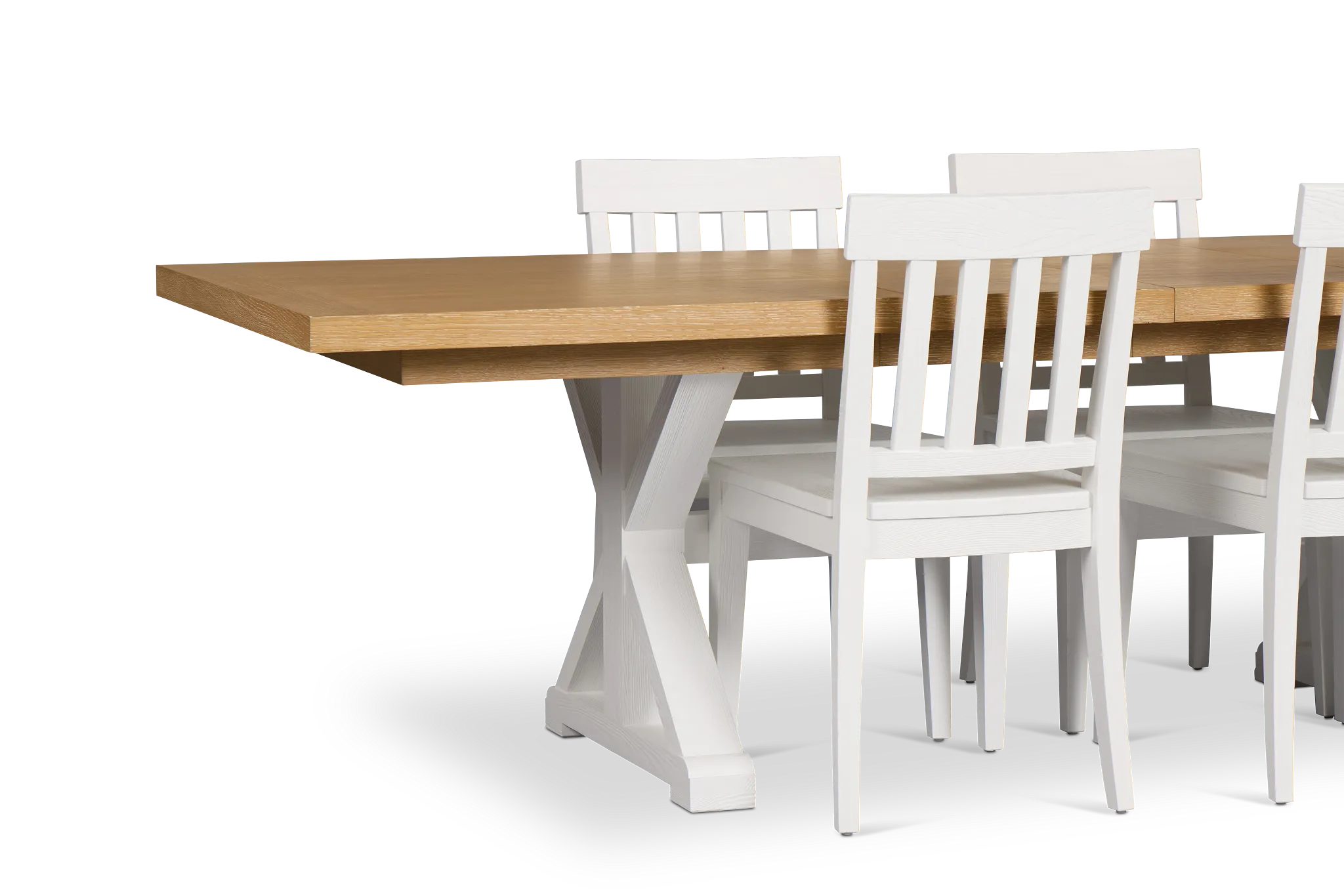 Nantucket Two-tone Rect Table & 4 White Wood Chairs