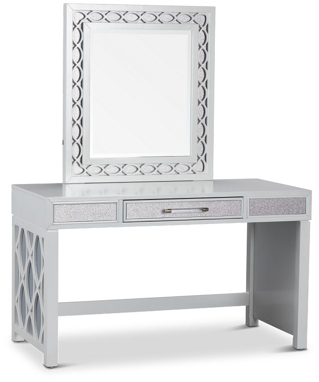 Valentina White Vanity & Mirror