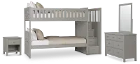 Charleston Gray Step Bunk Bed Bedroom
