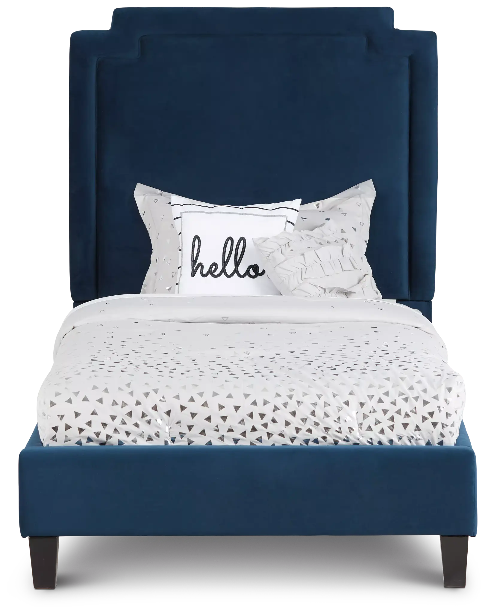 Whitney Dark Blue Uph Platform Bed Whitney Dark Blue Uph Platform Bed