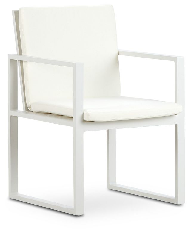 Linear White Aluminum Arm Chair