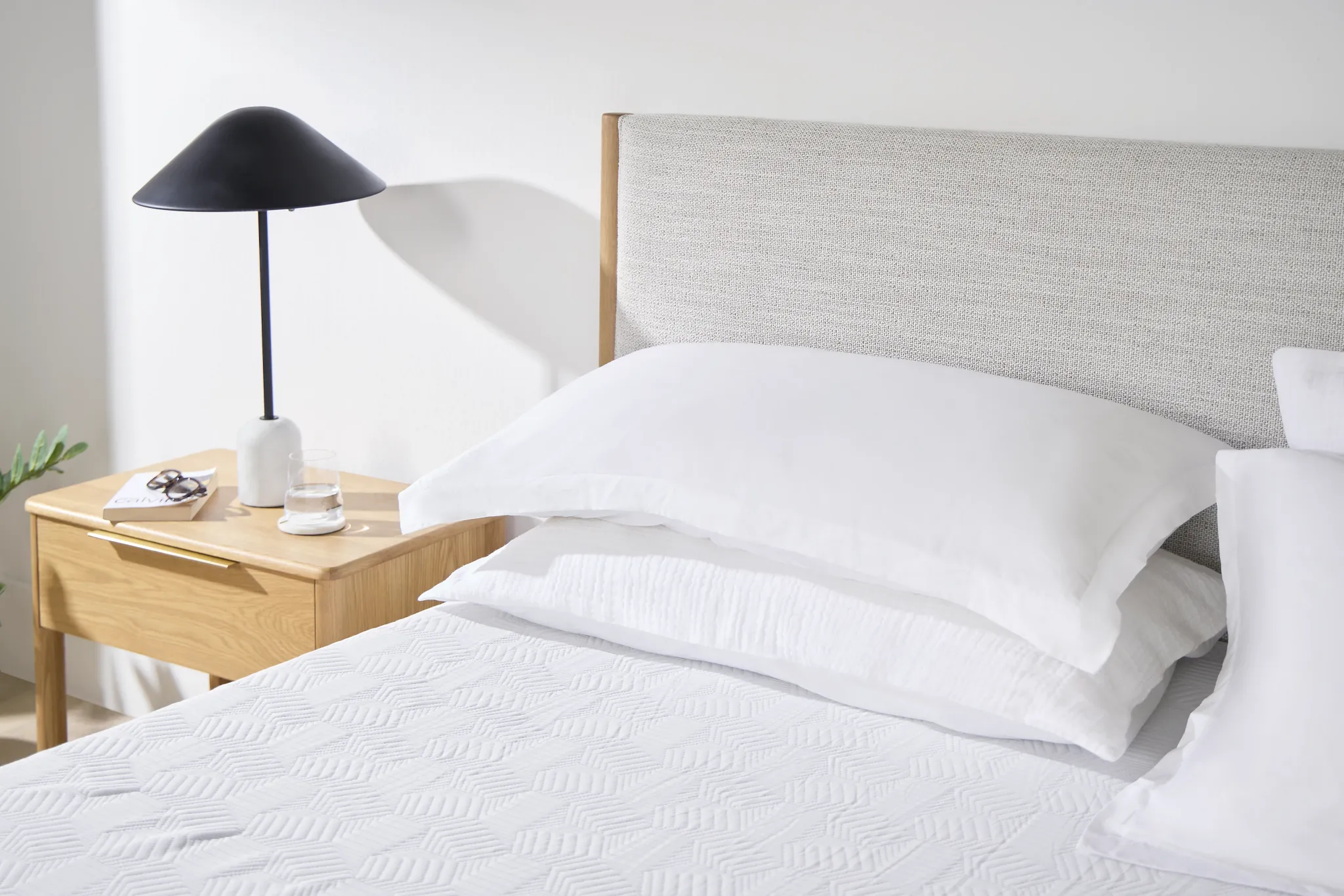 Stockton White Uph Panel Bed