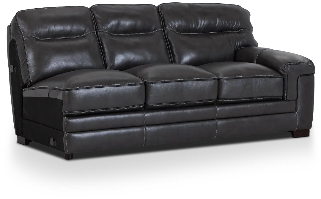Alexander Gray Leather Right Sofa