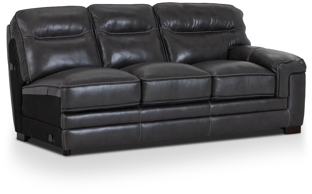 Alexander Gray Leather Right Sofa Alexander Gray Leather Right Sofa