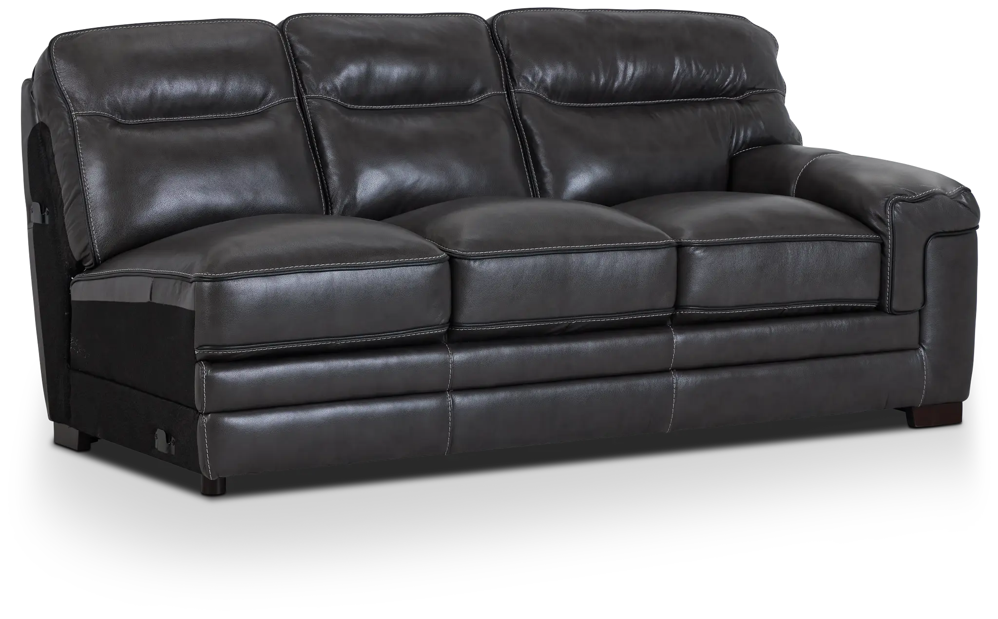 Alexander Gray Leather Right Sofa Alexander Gray Leather Right Sofa