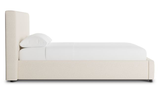Grayton Merino Light Beige 44" Upholstered Platform Bed