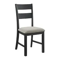 Kerensa Black Rect Table With 4 Upholstered Side Chairs & Bench