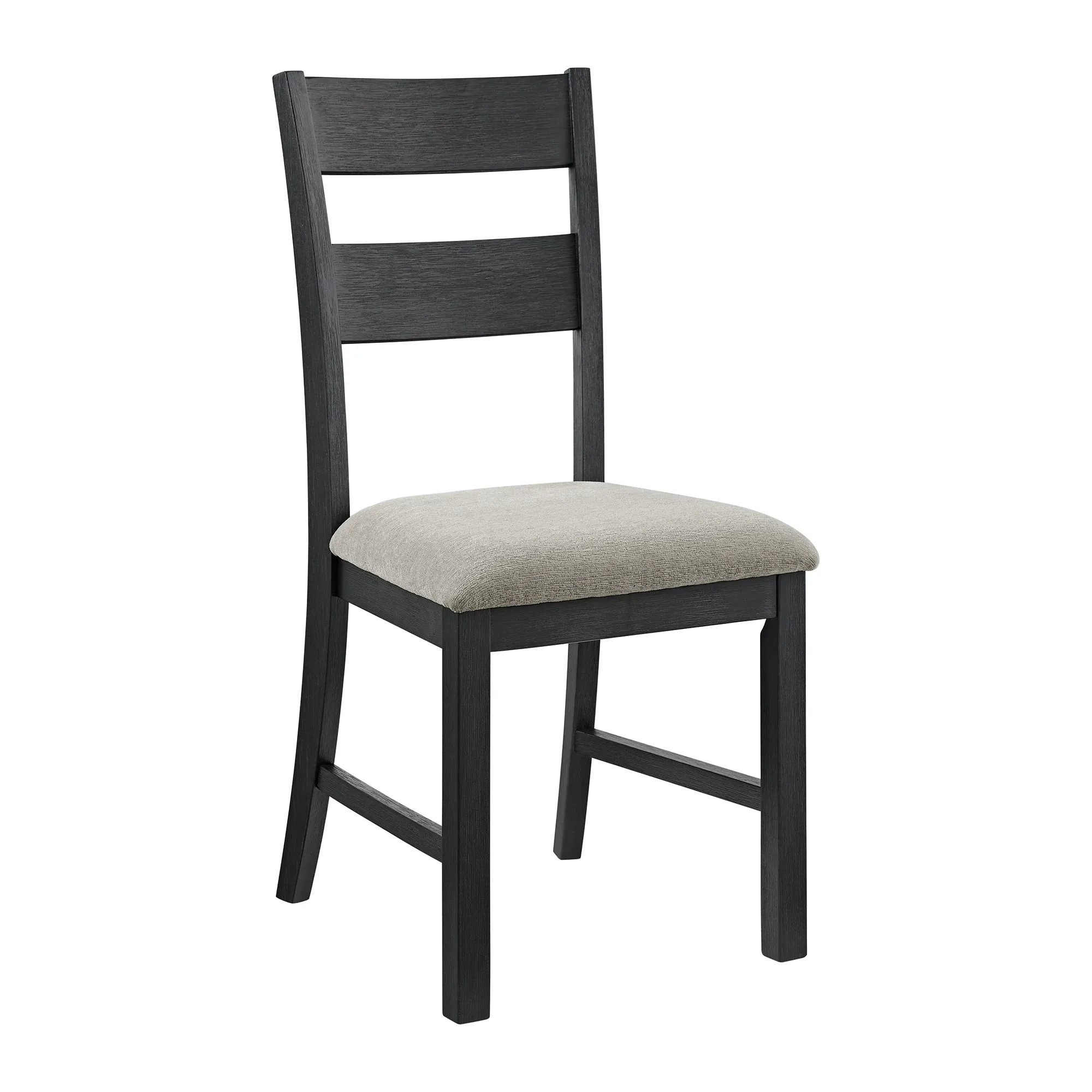 Kerensa Black Rect Table With 4 Upholstered Side Chairs & Bench