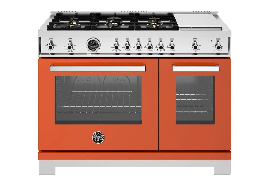 Bertazzoni 486 Series Orange 48" Gas Range