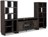 Richmond Gray 64" Open Pier Entertainment Wall With Fireplace