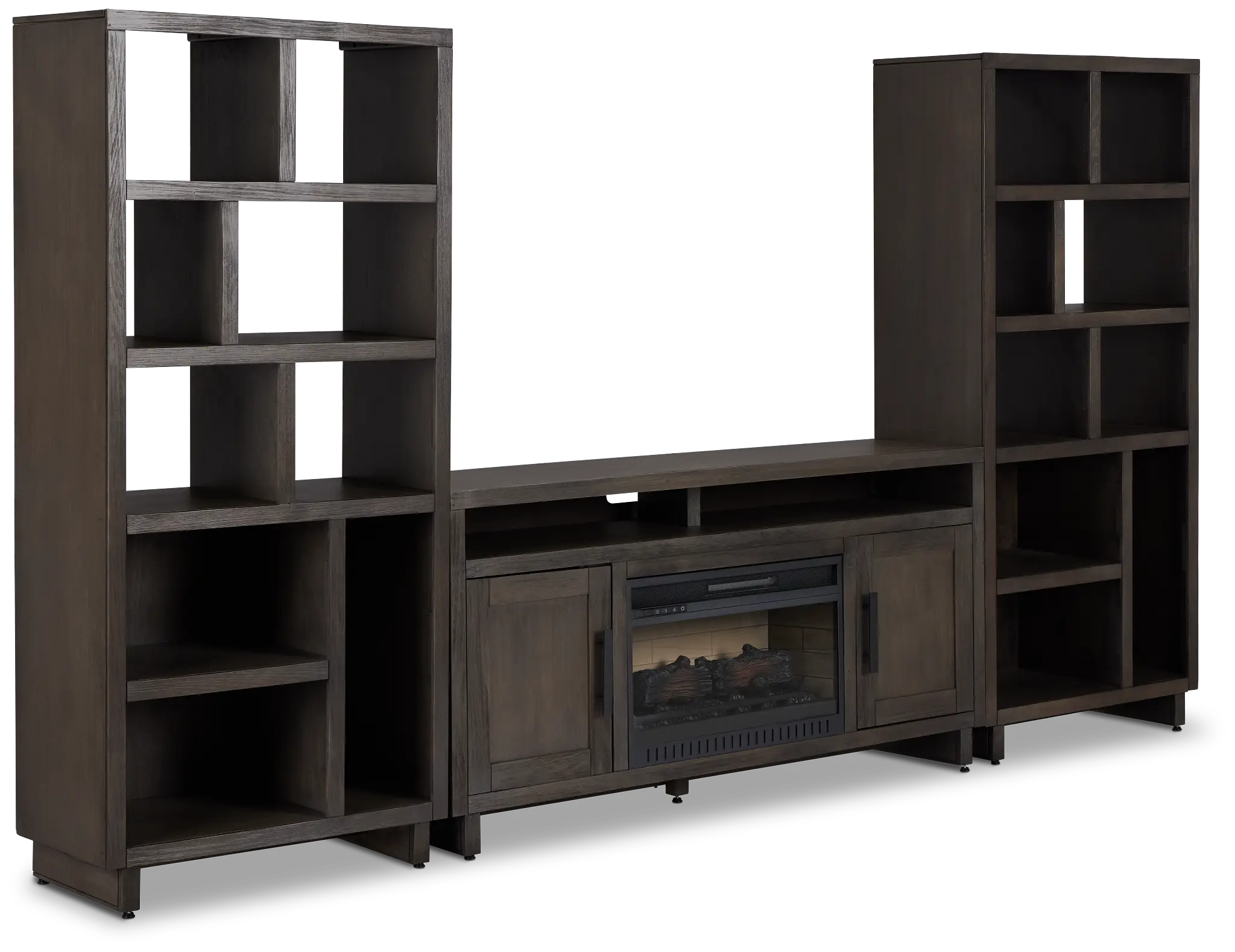 Richmond Gray 64" Open Pier Entertainment Wall With Fireplace Richmond Gray 64" Open Pier Entertainment Wall With Fireplace