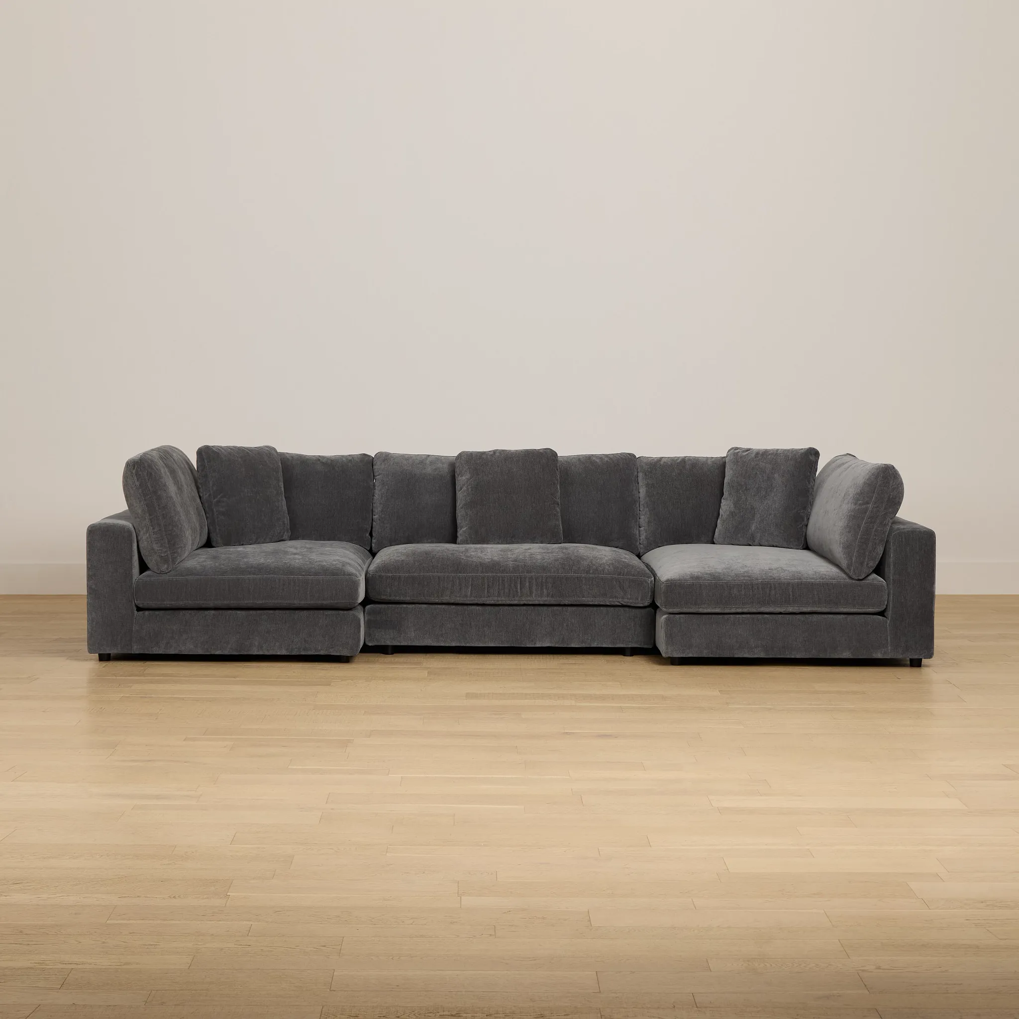 Lounge Dark Gray Fabric Double Chaise Sectional