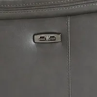 Aiden Dark Gray Leather Power Glider Recliner With Power Headrest