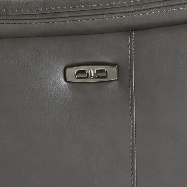 Aiden Dark Gray Leather Power Glider Recliner With Power Headrest